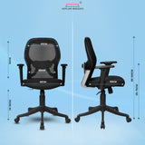 Kepler Brooks Nova Ergonomic Mid Back Mesh Office Chair (Black)