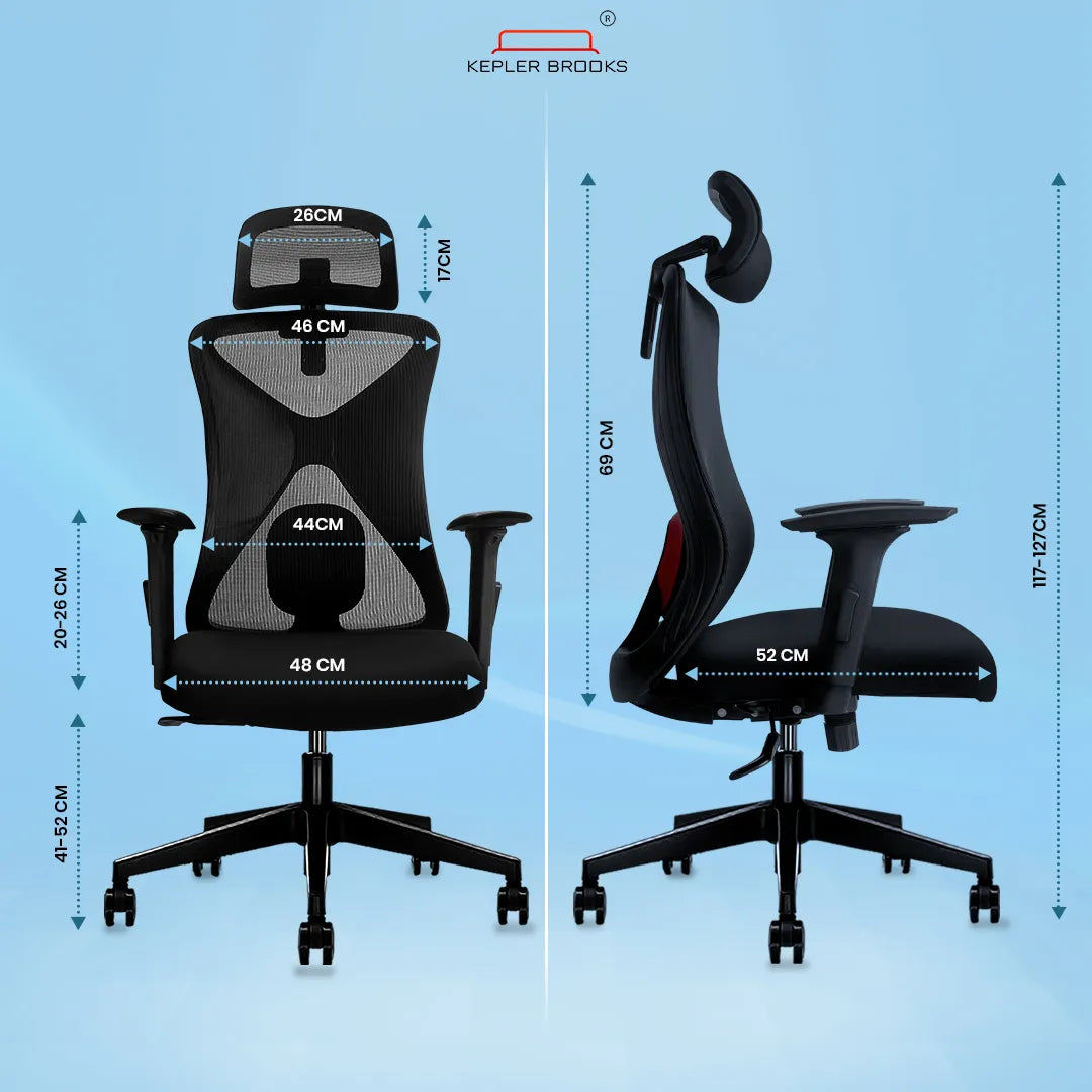 Kepler Brooks Vega Premium High Back Mesh Office Chair