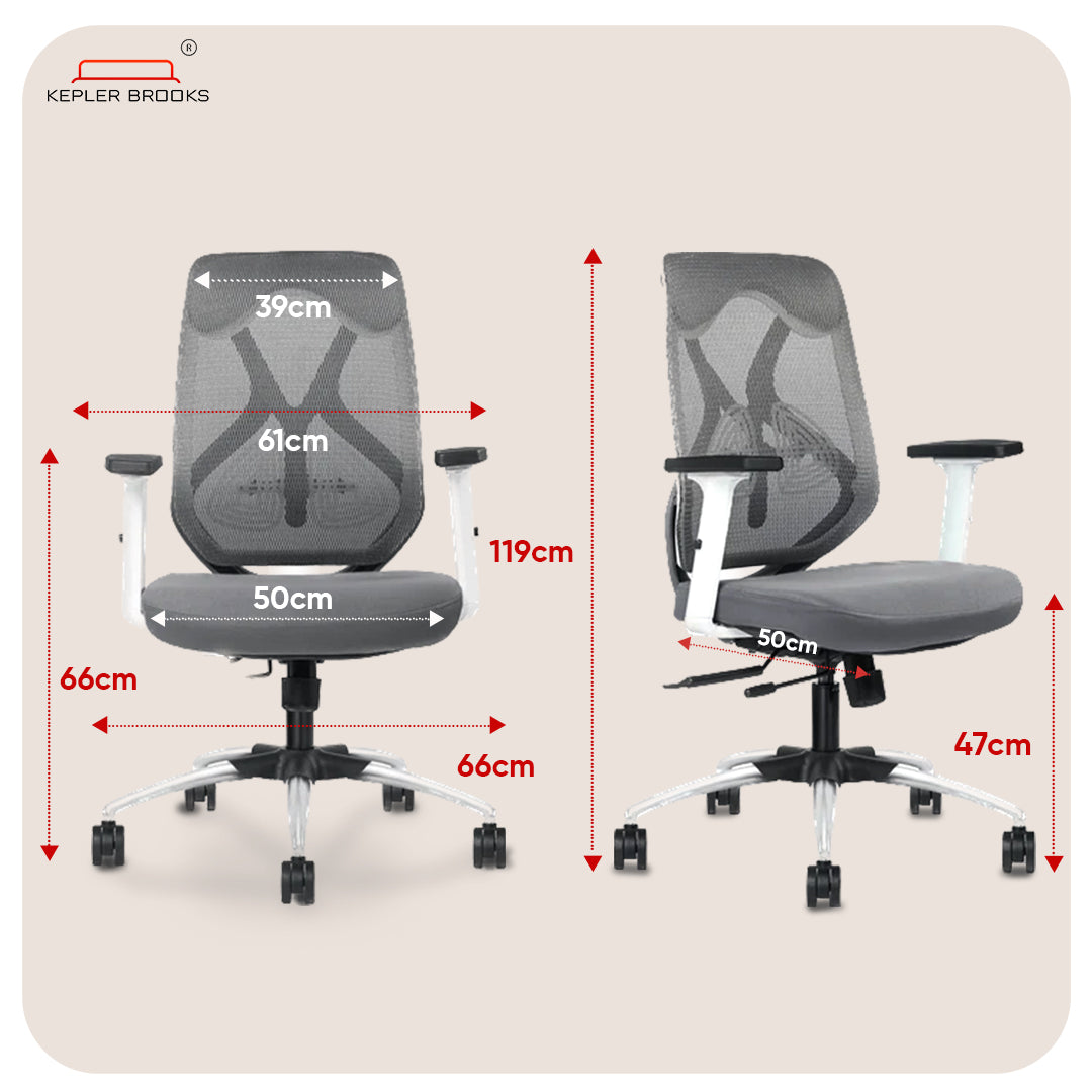 Kepler Brooks Marvel Ergonomic Mid Back Mesh Office Chair