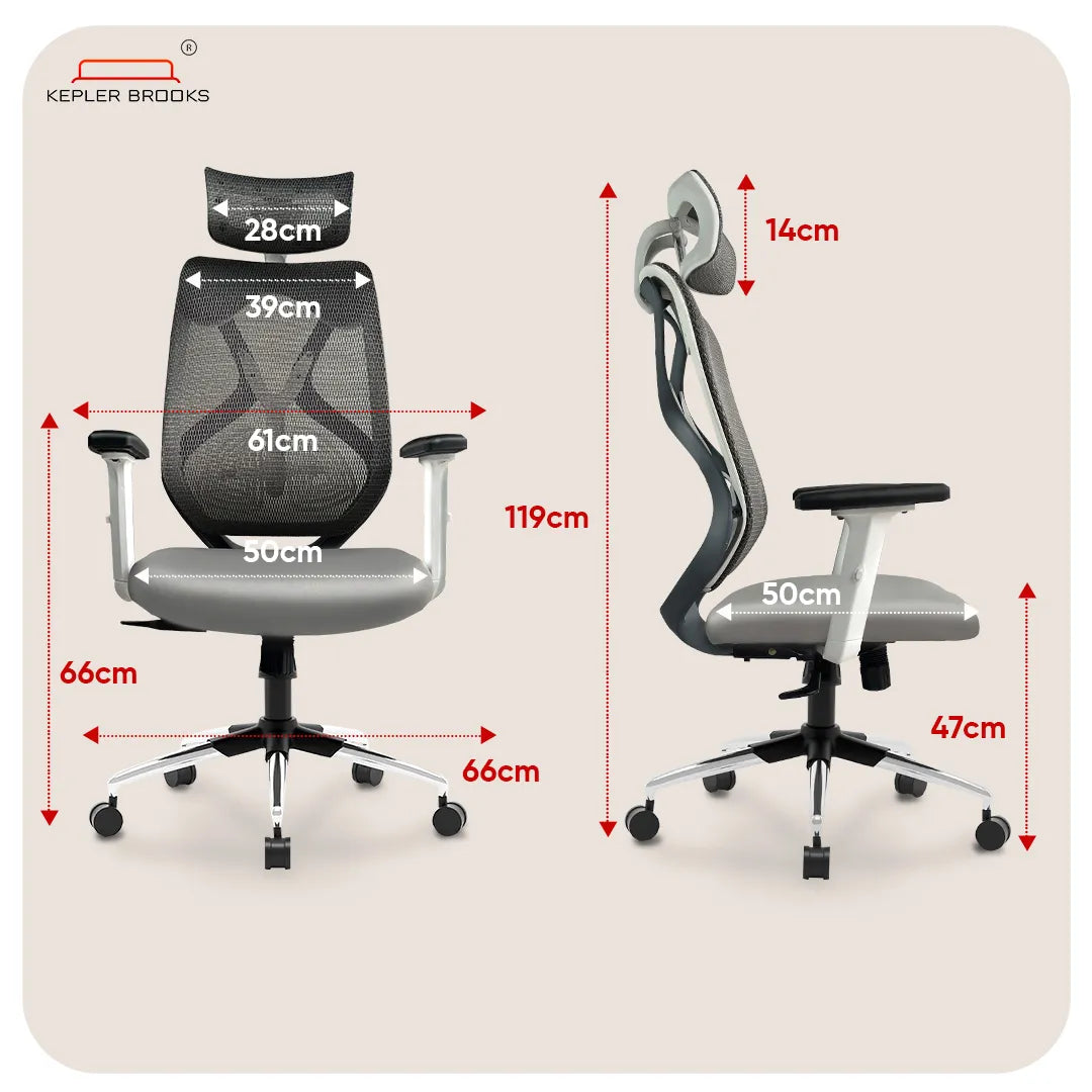 Kepler Brooks Marvel Premium High Back Mesh Office Chair