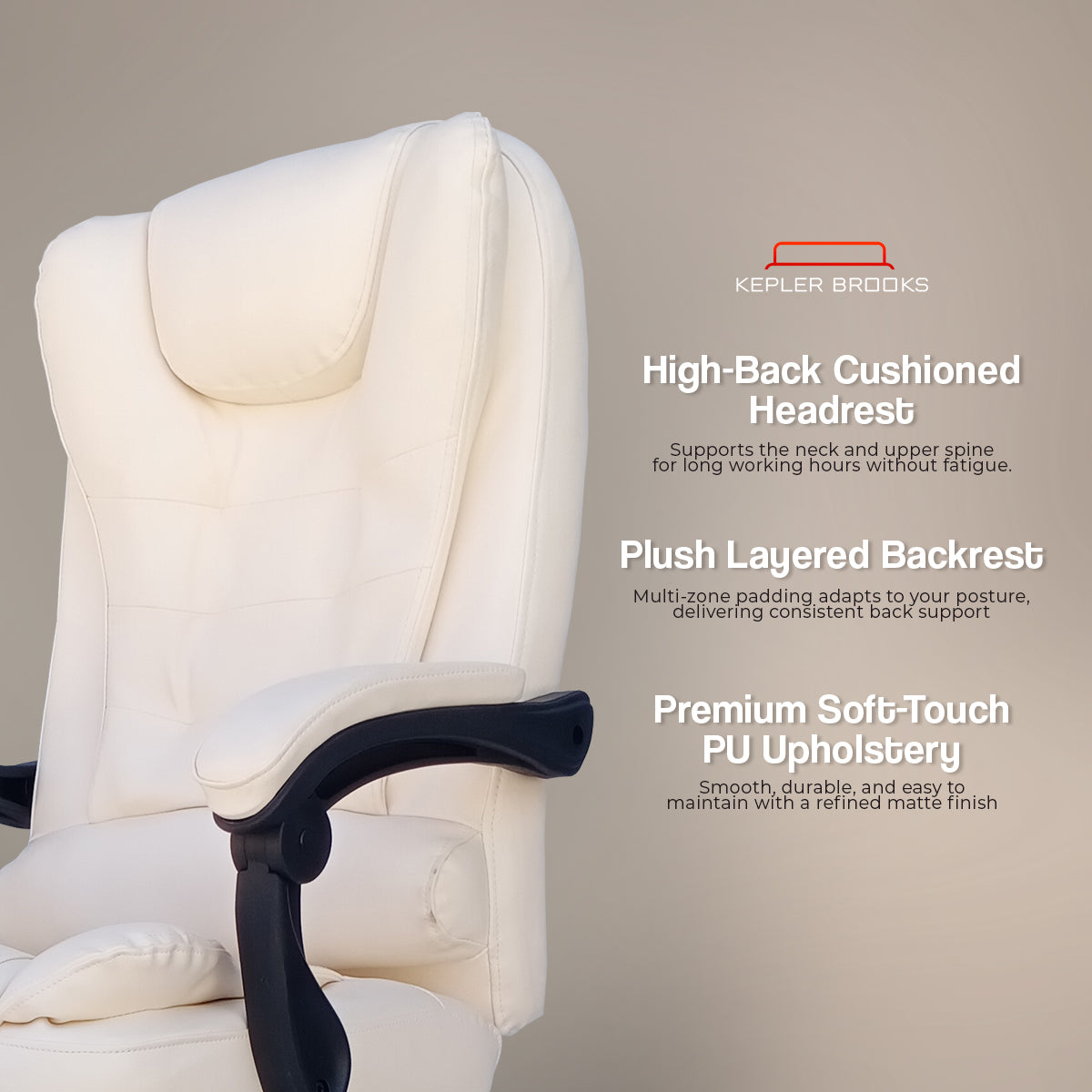 Kepler Brooks Italia High Back Leatherette ErgoSmart Office Chair