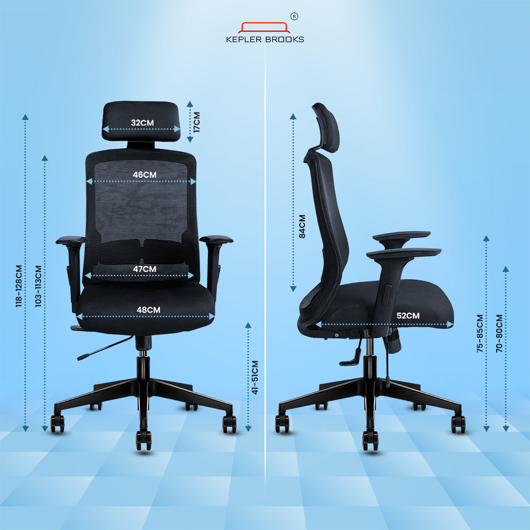 Kepler Brooks Eterna Premium High Back Mesh Office Chair