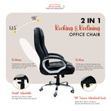 Kepler Brooks Amelia Premium Leatherette High Back Ergonomic Office/Desk Chair (Black)