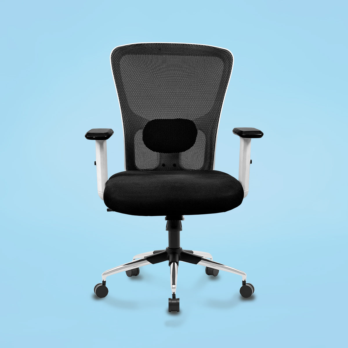 Kepler Brooks Zeus Mid Back Mesh Office Chair (White Frame)