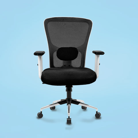 Kepler Brooks Zeus Mid Back Mesh Office Chair (White Frame)