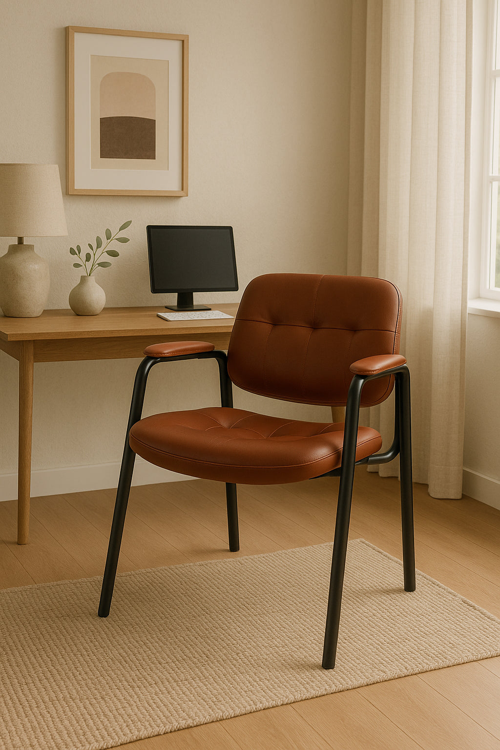 Kepler Brooks Embassy Leatherette Visitor Chair
