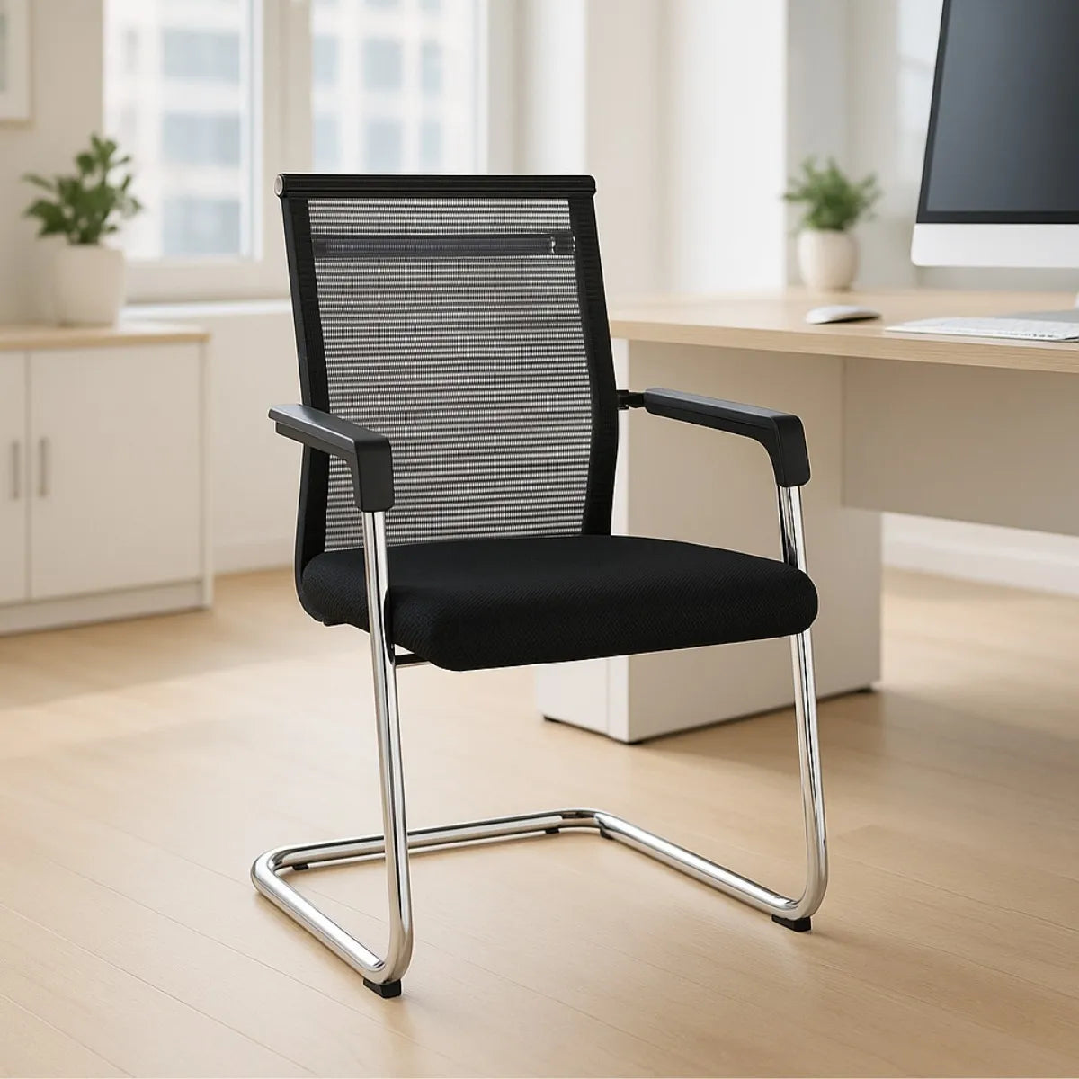 Kepler Brooks Axis Visitor Chair with Square Metal Frame