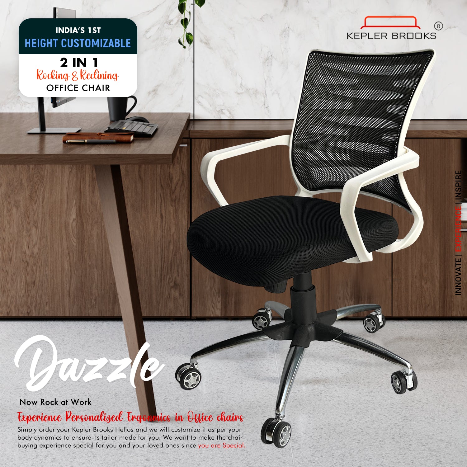 Kepler Brooks Dazzle Mid Back Mesh Office Chair