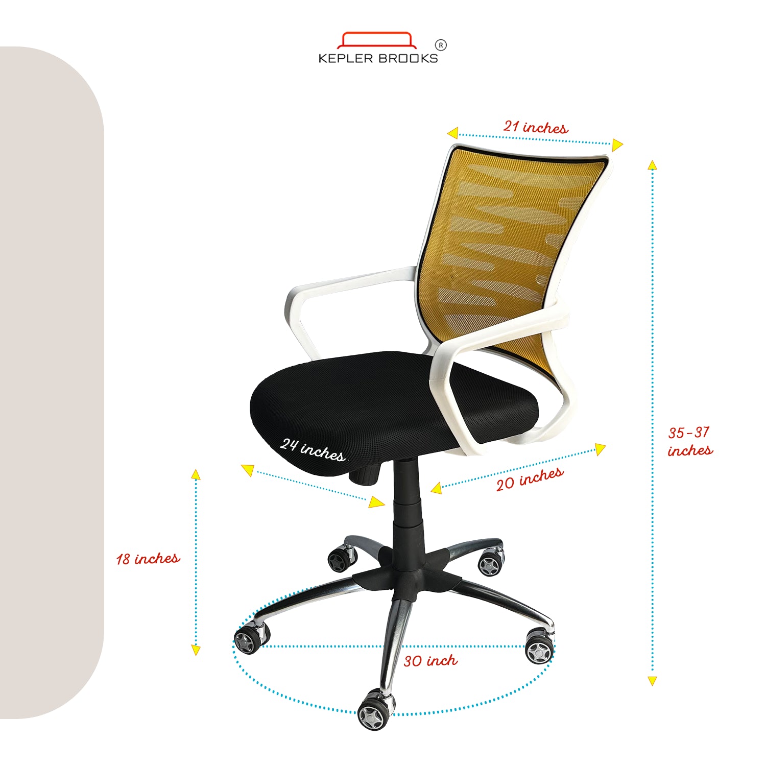 Kepler Brooks Dazzle Mid Back Mesh Office Chair