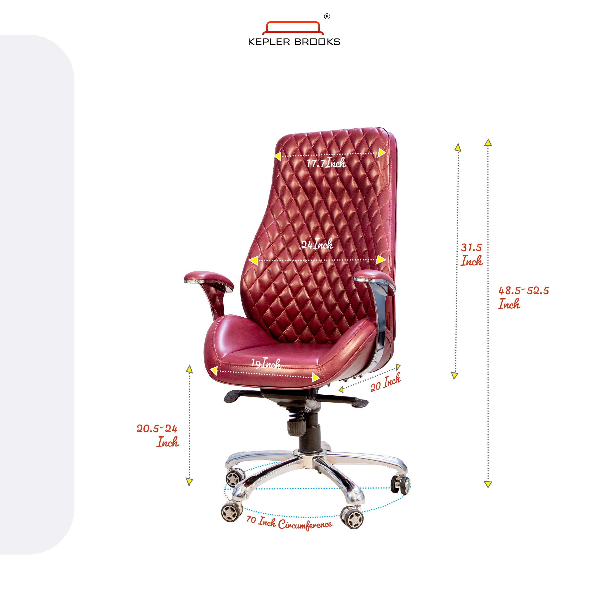 Kepler Brooks Atlas Premium High Back Leatherette Office Chair