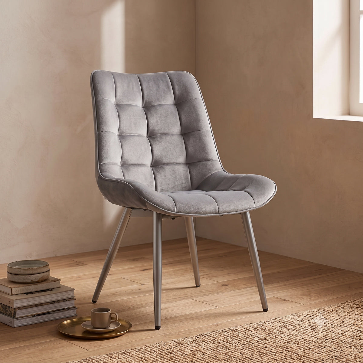 Kepler Brooks Amara Premium Cafeteria Dining Chair ( Grey )