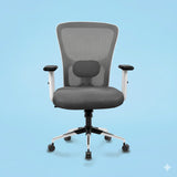 Kepler Brooks Zeus Mid Back Mesh Office Chair (White Frame)