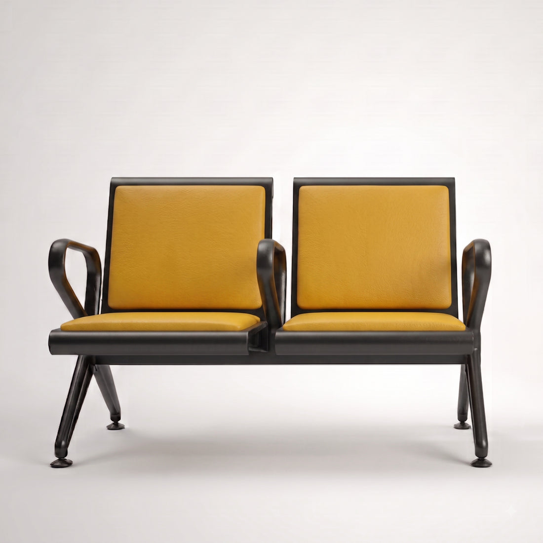 Kepler Brooks Trinity 2 Seater Waiting Chair with Centre Arms and Cushion