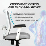 Kepler Brooks Zeus Mid Back Mesh Office Chair (White Frame)