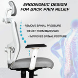 Kepler Brooks Zeus High Back Mesh Office Chair (White Frame)