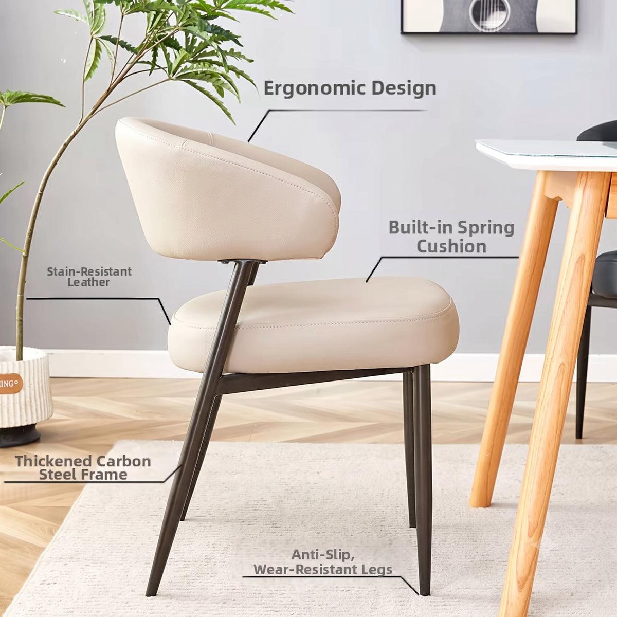 Kepler Brooks Dune Premium Cafeteria Dining Chair ( Beige )