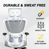 Kepler Brooks Zeus High Back Mesh Office Chair (White Frame)