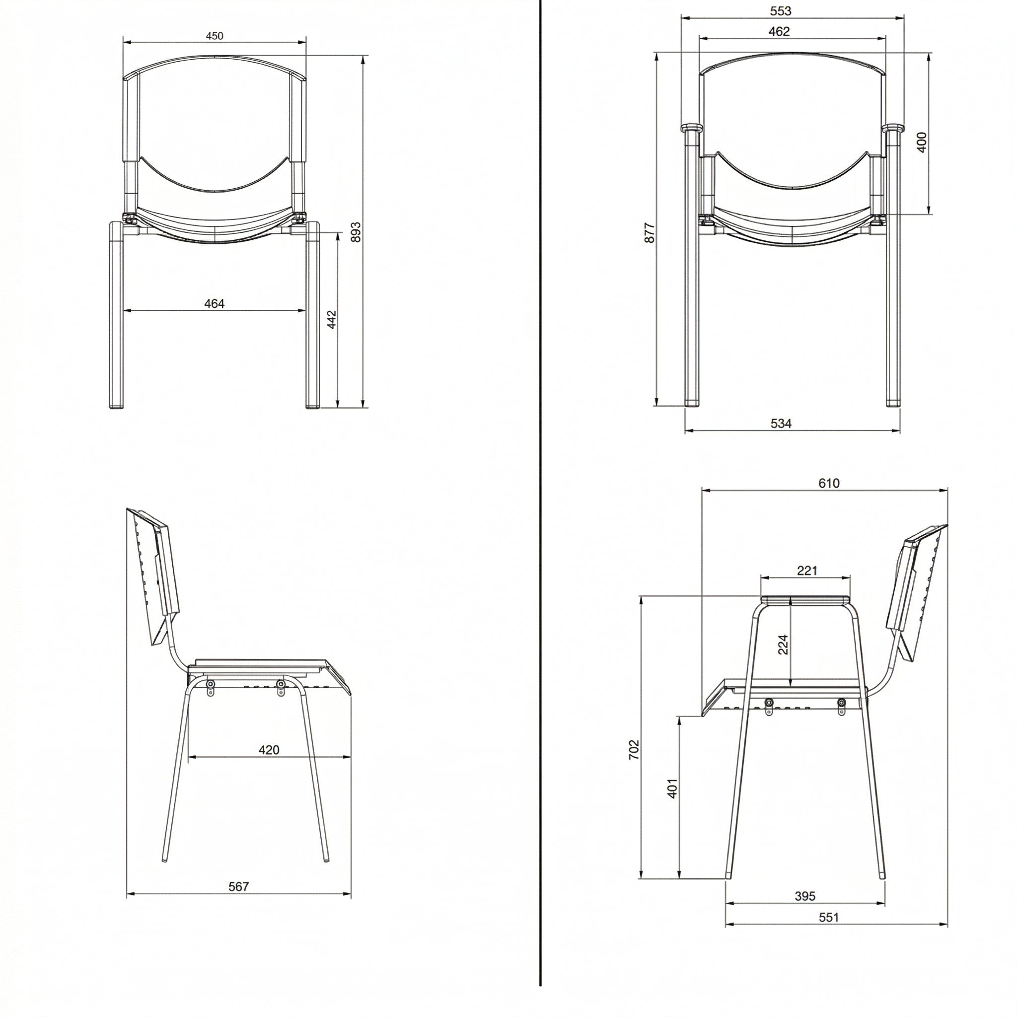 Kepler Brooks Tectra Visitor Chair with Metal Frame