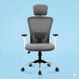 Kepler Brooks Zeus High Back Mesh Office Chair (White Frame)
