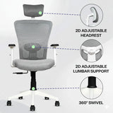 Kepler Brooks Zeus High Back Mesh Office Chair (White Frame)