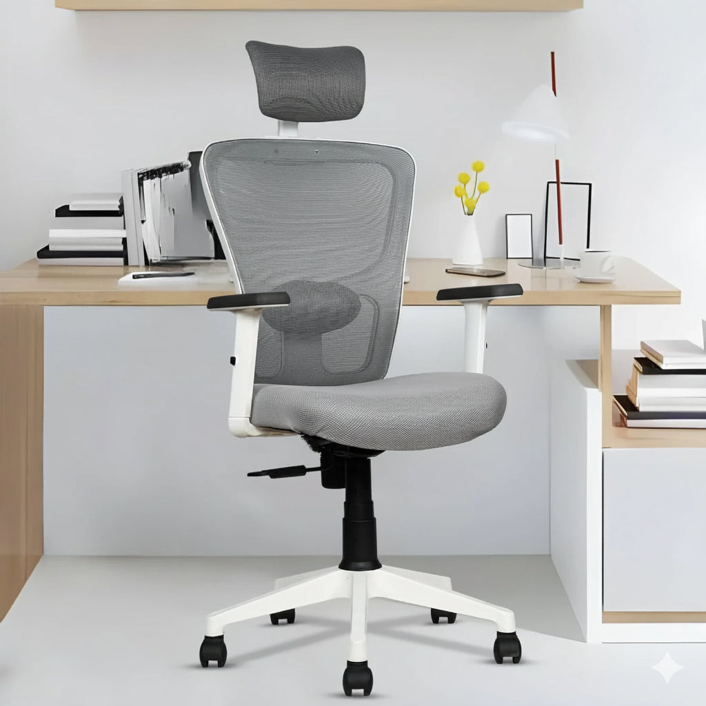 Kepler Brooks Zeus High Back Mesh Office Chair (White Frame)