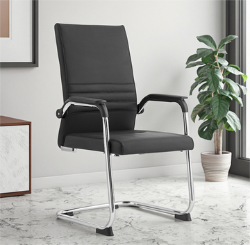Kepler Brooks Lexis Leatherette Visitor Chair with Metal Frame