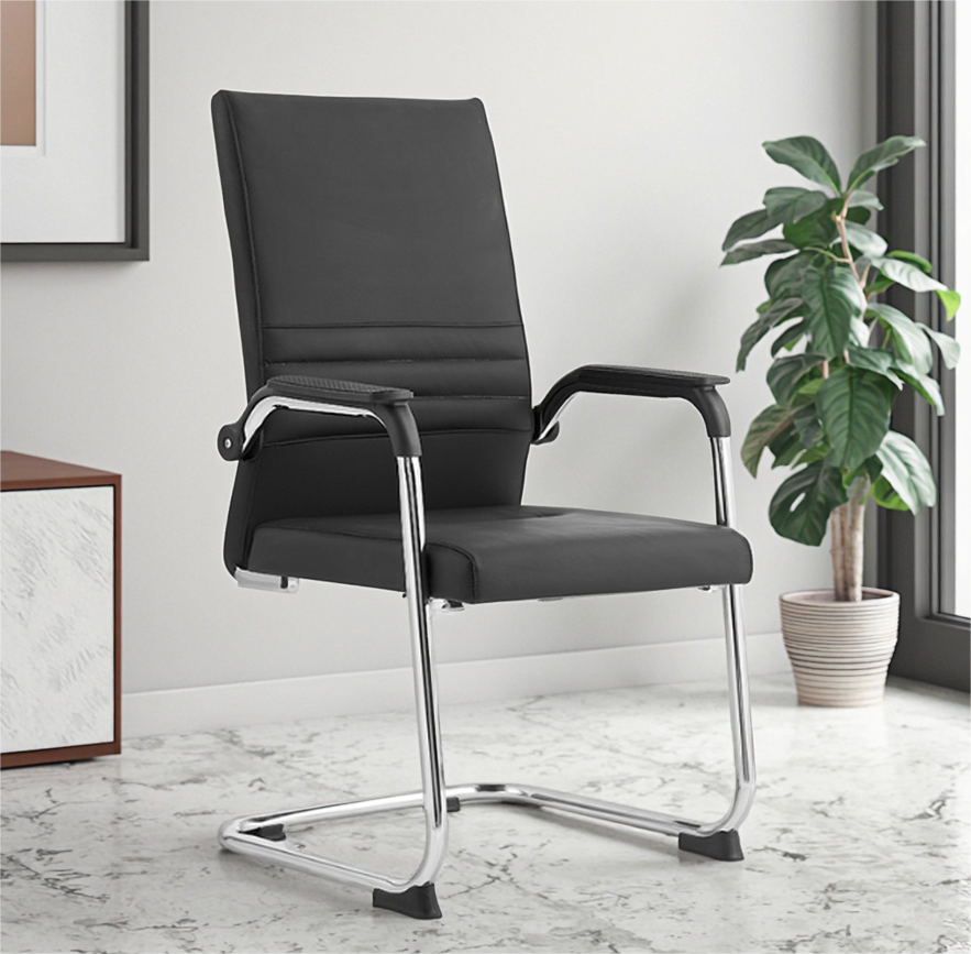 Kepler Brooks Lexis Leatherette Visitor Chair with Metal Frame