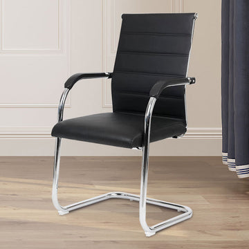 Kepler Brooks Vector Leatherette Visitor Chair with Metal Frame