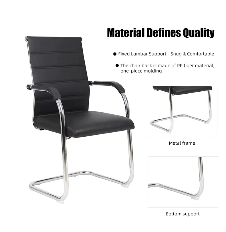 Kepler Brooks Vector Leatherette Visitor Chair with Metal Frame