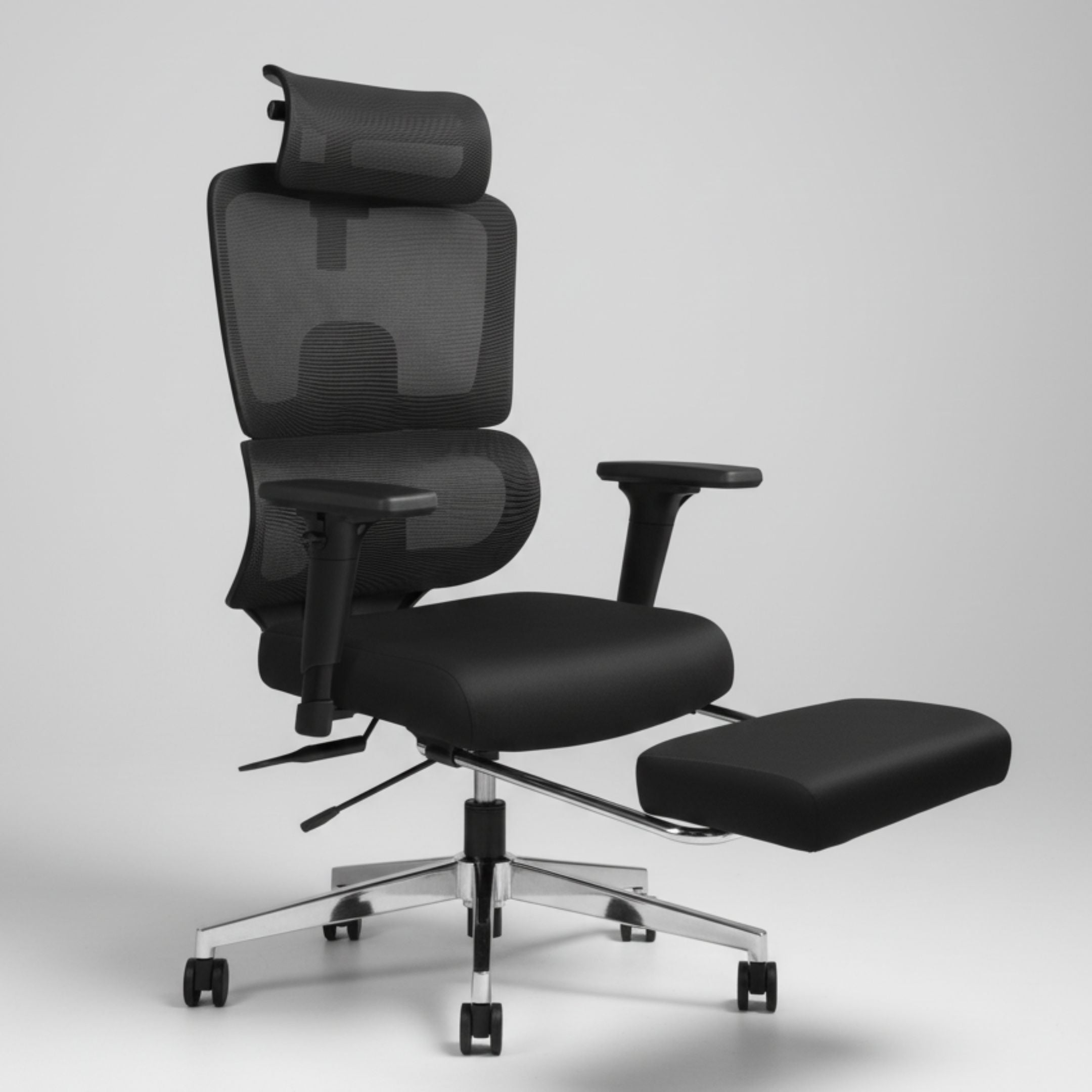 Kepler Brooks Imperia Pro Premium High Back Mesh Office Chair with Legrest (Black)