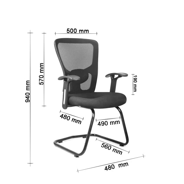 Kepler Brooks Zeus Visitor Chair with Metal Frame