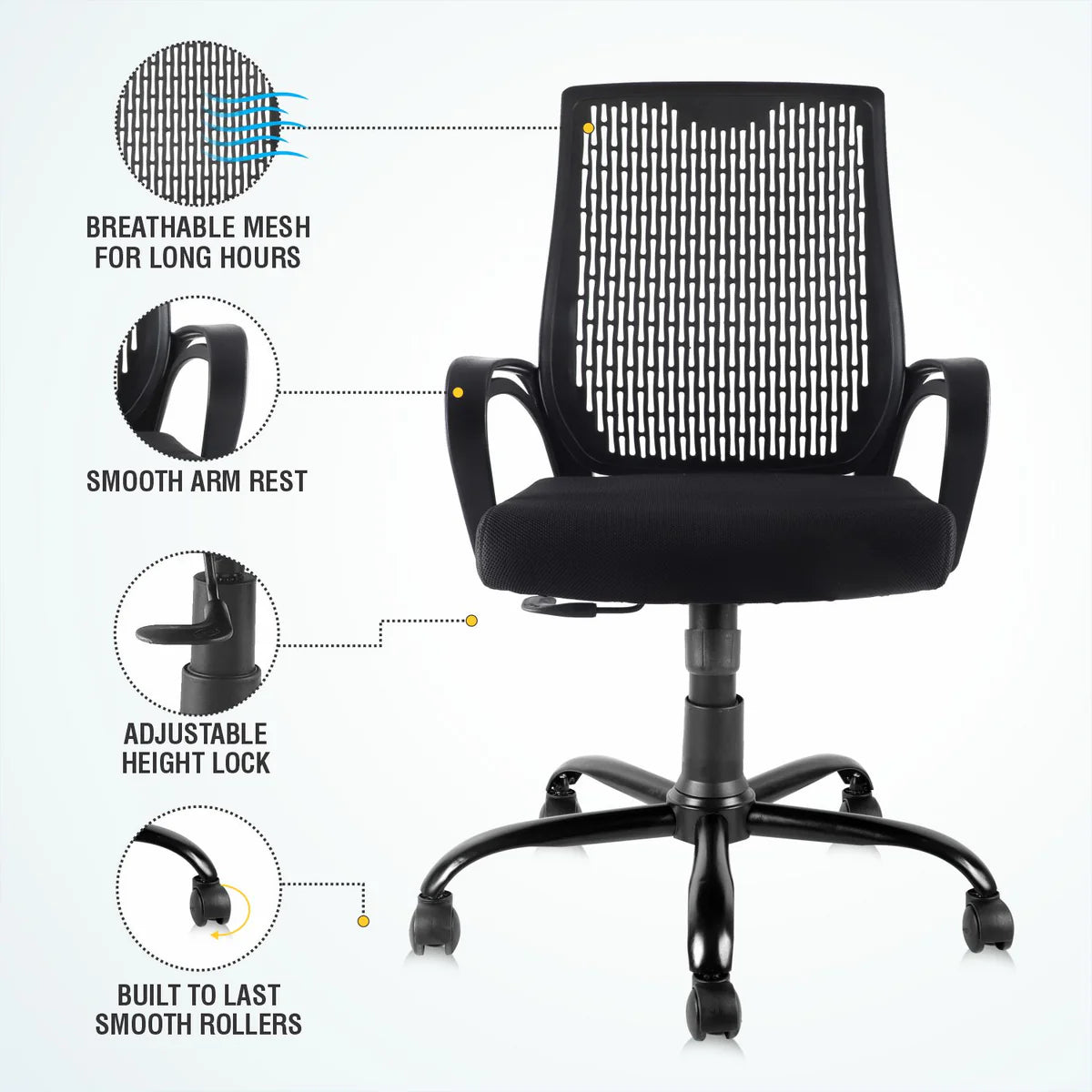 Kepler Brooks Luxe Mid Back Mesh Office Chair
