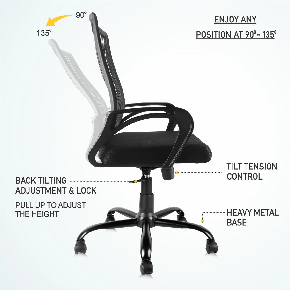 Kepler Brooks Luxe Mid Back Mesh Office Chair