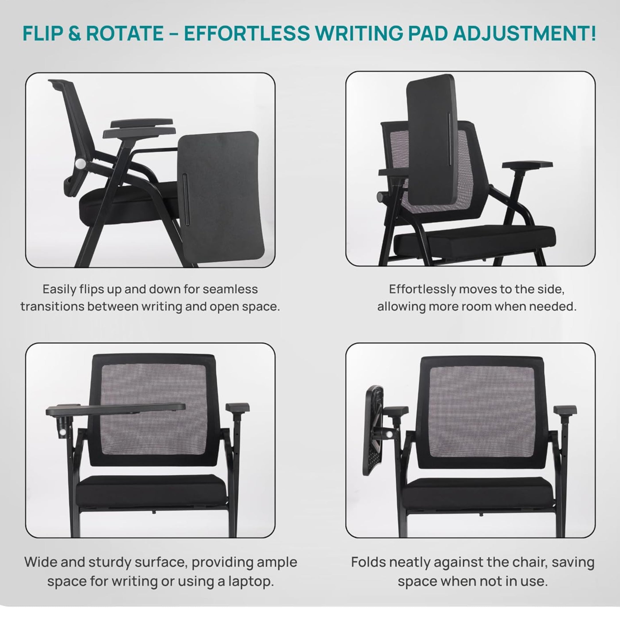Kepler Brooks Avanta Training Chair with Writing Pad
