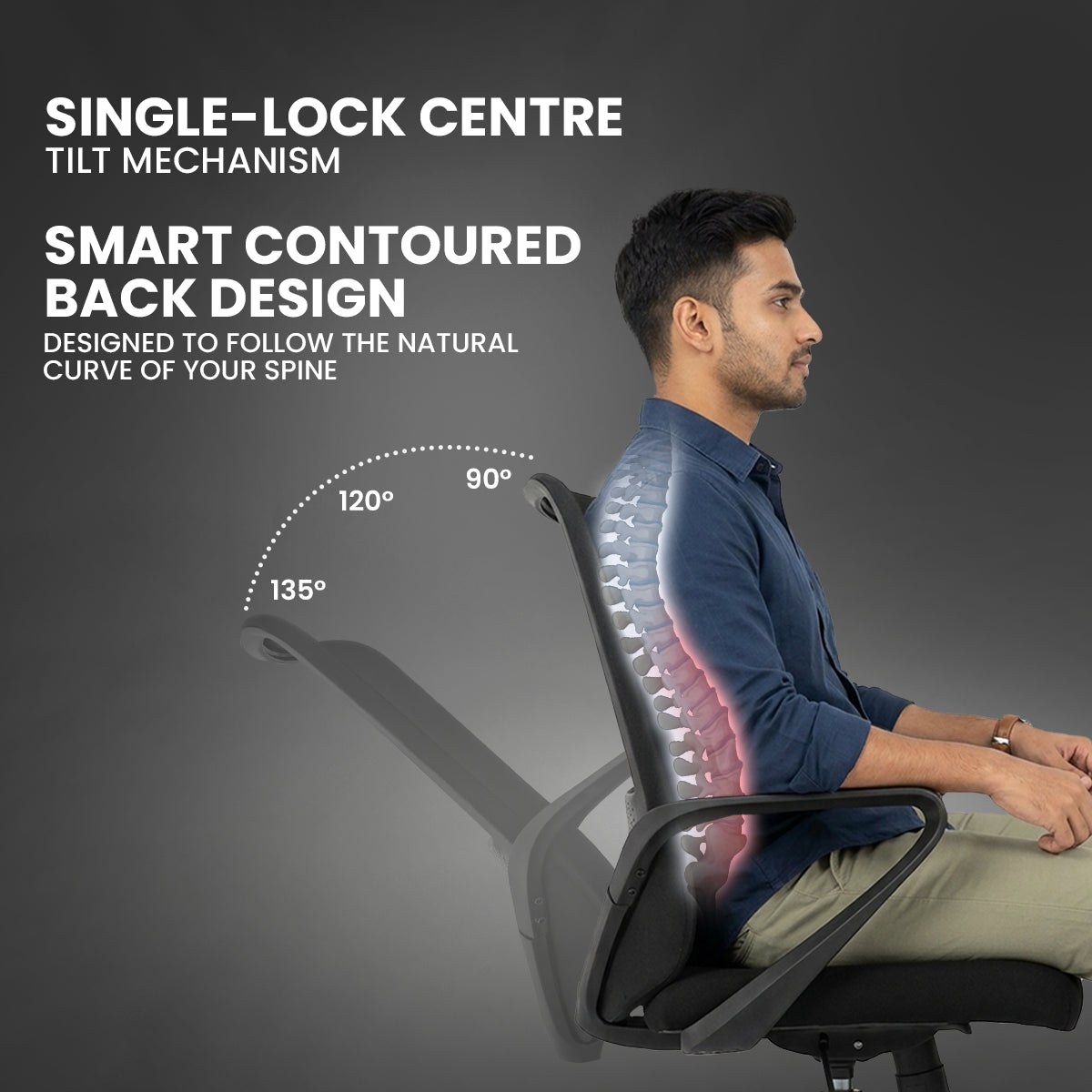 Kepler Brooks Vibe Premium Mid Back Mesh Office Chair