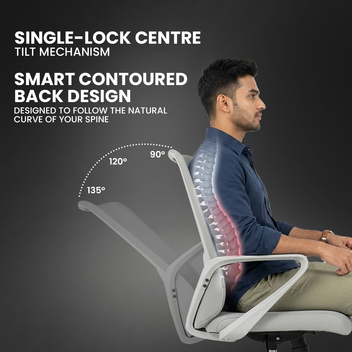 Kepler Brooks Vibe Premium Mid Back Mesh Office Chair