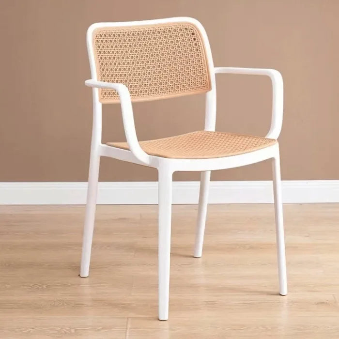 Kepler Brooks Zen Rattan Cafeteria Dining Chair with Arms