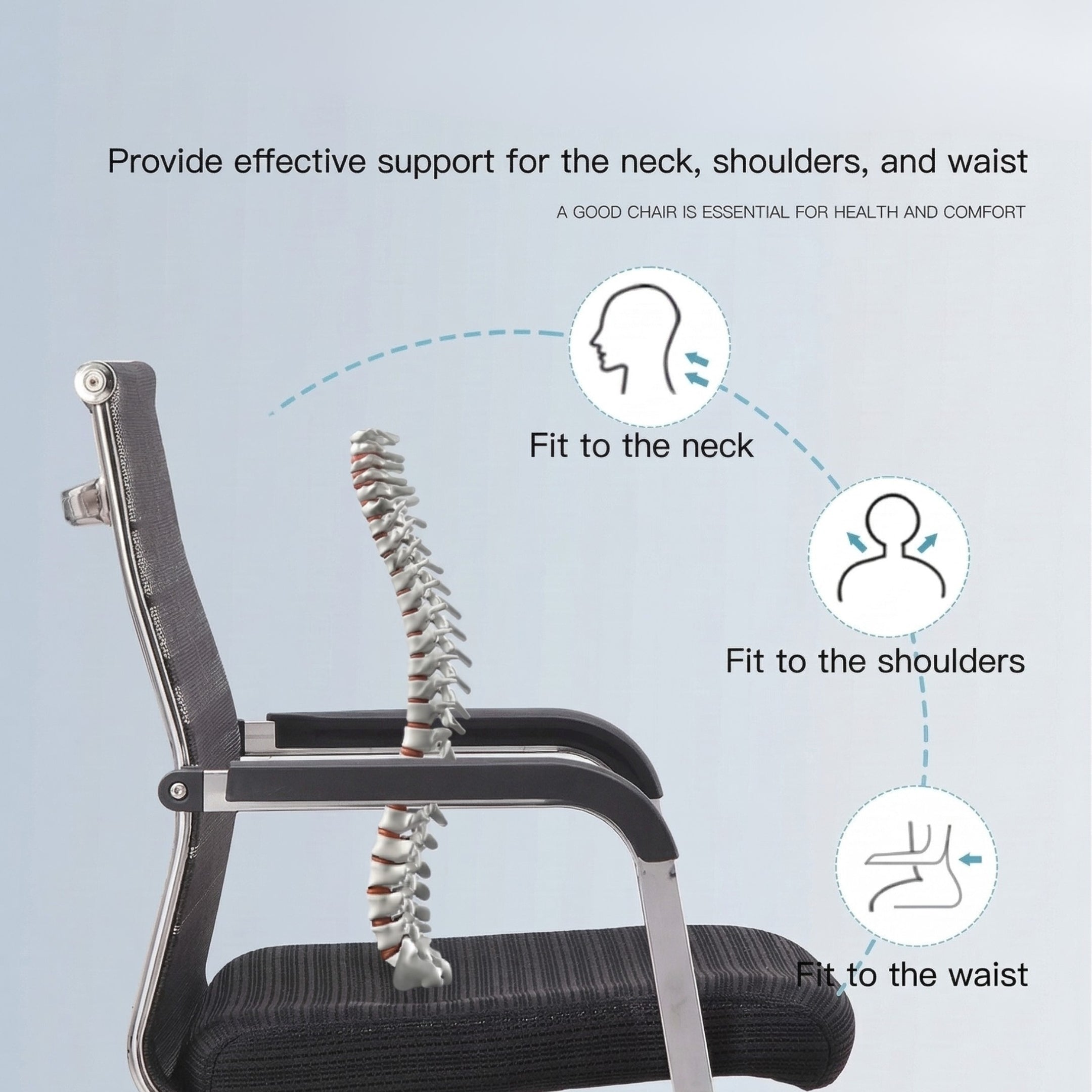 Kepler Brooks Serra Visitor Chair with Metal Frame