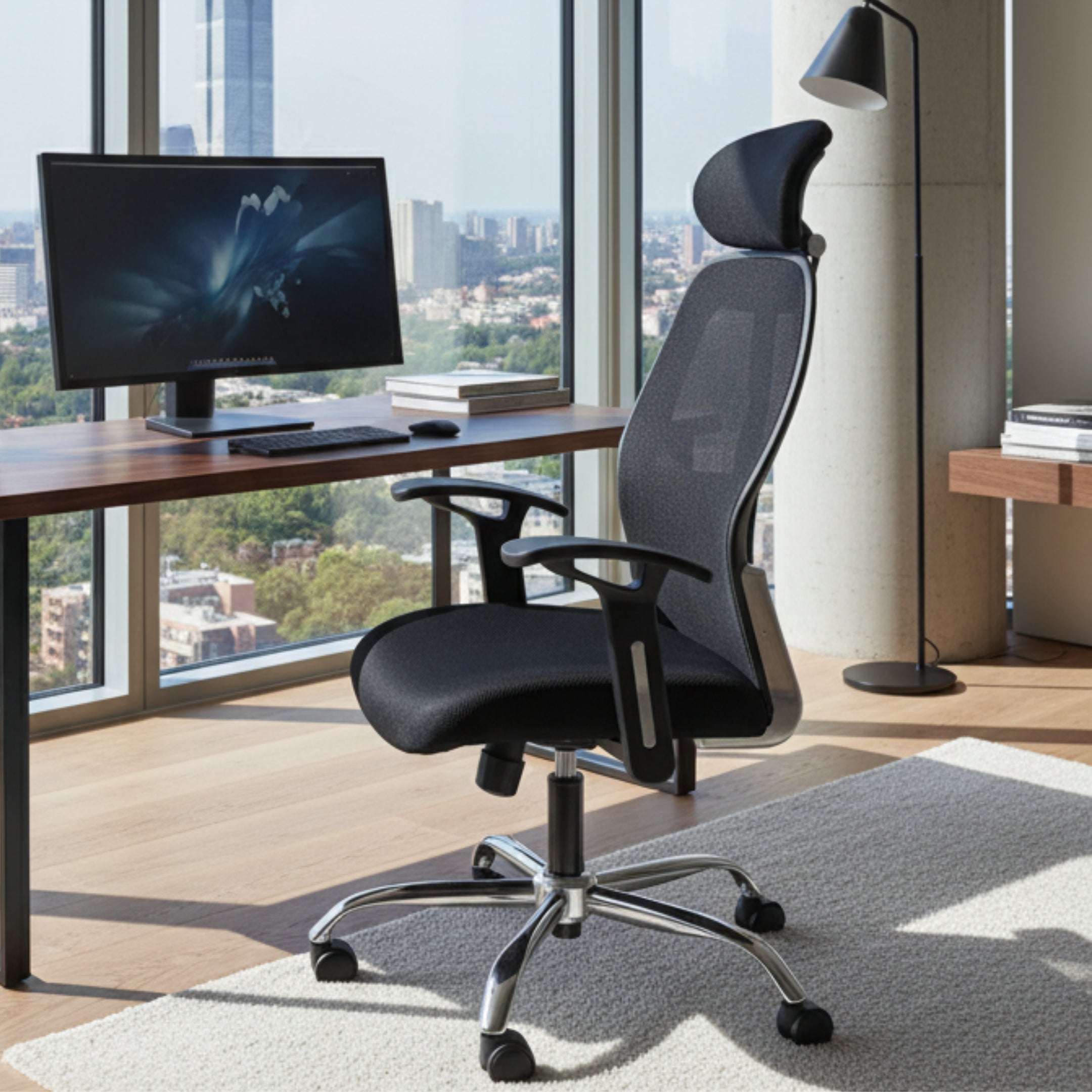 Kepler Brooks Nova Ergonomic High Back Mesh Office Chair (Black)