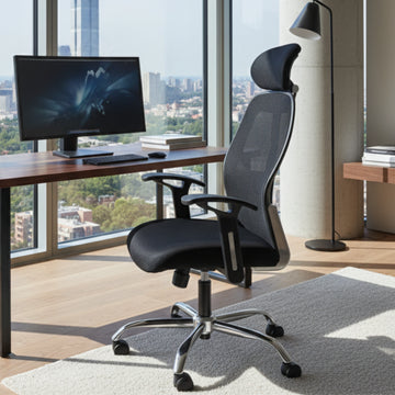 Kepler Brooks Nova Ergonomic High Back Mesh Office Chair (Black)