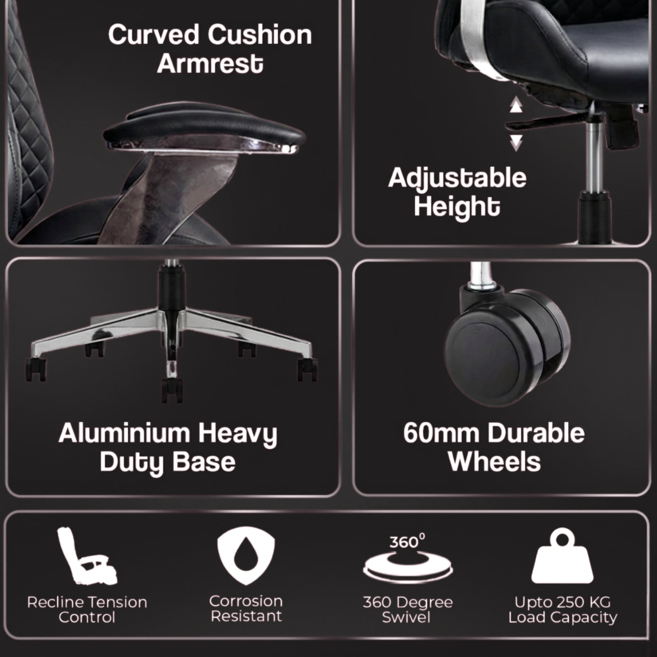 Kepler Brooks Atlas Premium High Back Leatherette Office Chair