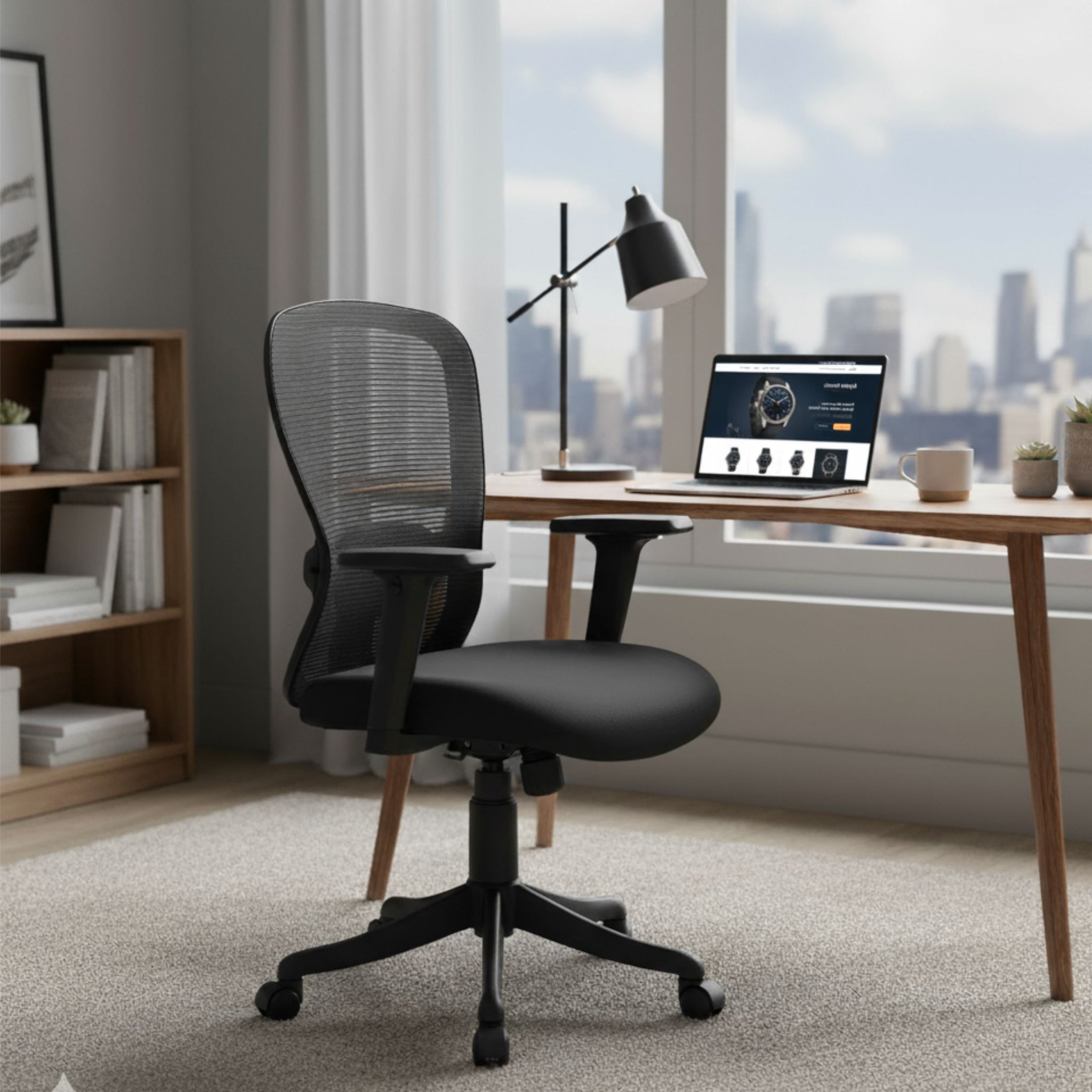 Kepler Brooks Zenith Mid Back Mesh Office Chair (Black)