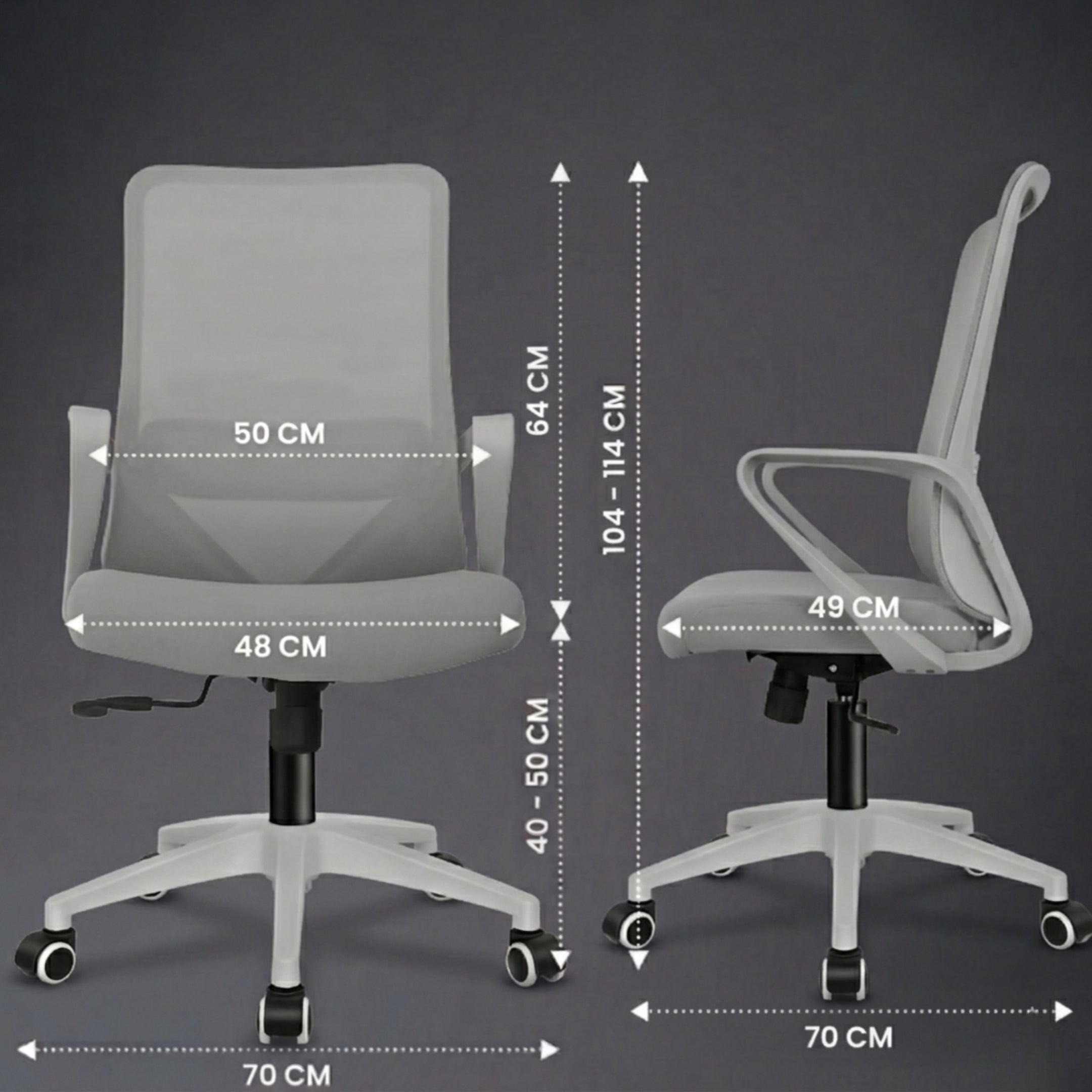 Kepler Brooks Vibe Premium Mid Back Mesh Office Chair