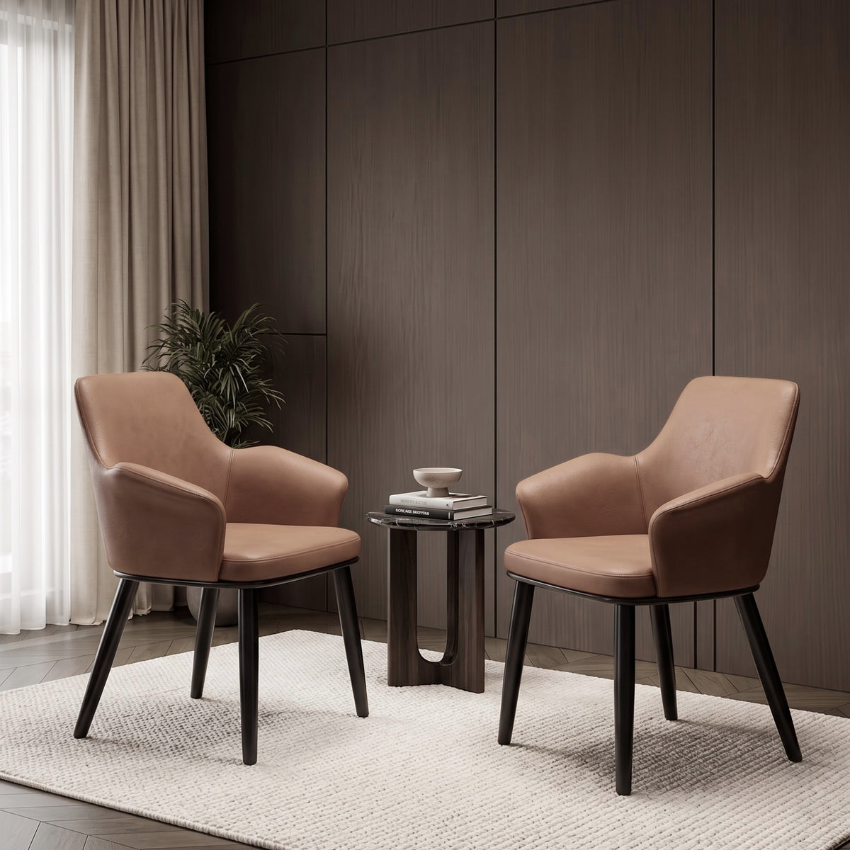 Kepler Brooks Mocha Premium Cafeteria Dining Chair ( Brown )