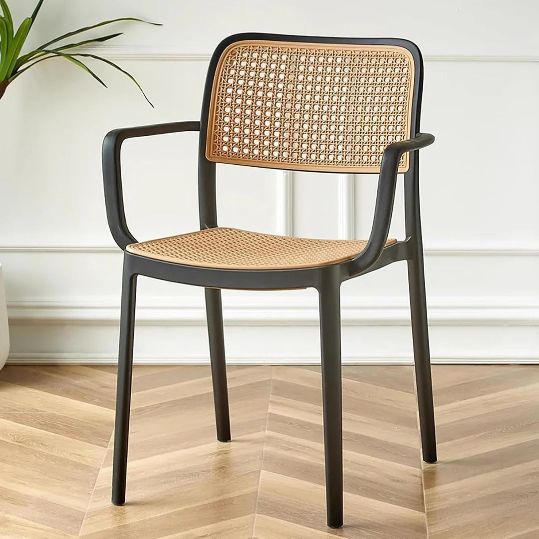 Kepler Brooks Zen Rattan Cafeteria Dining Chair with Arms