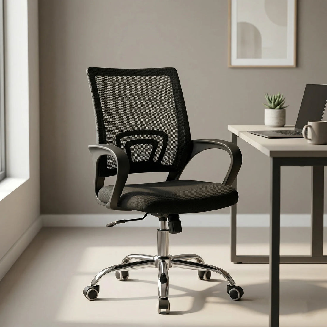 Kepler Brooks Crux Mid Back Office Chair (Black)
