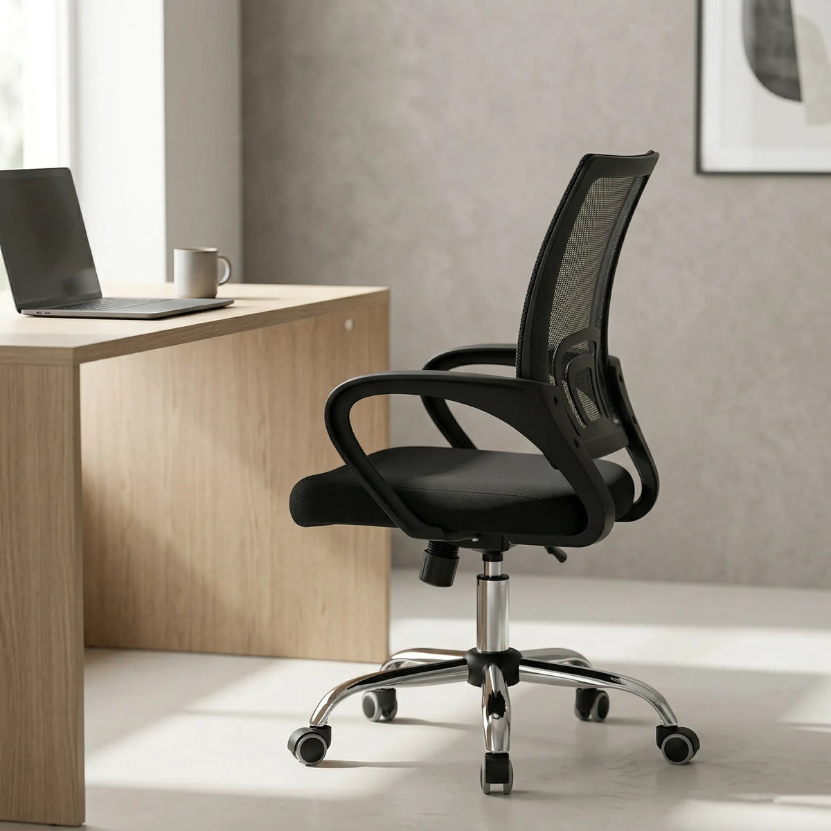 Kepler Brooks Crux Mid Back Office Chair (Black)