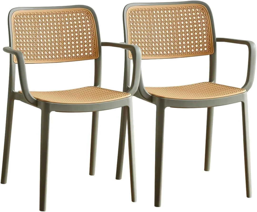 Kepler Brooks Zen Rattan Cafeteria Dining Chair with Arms