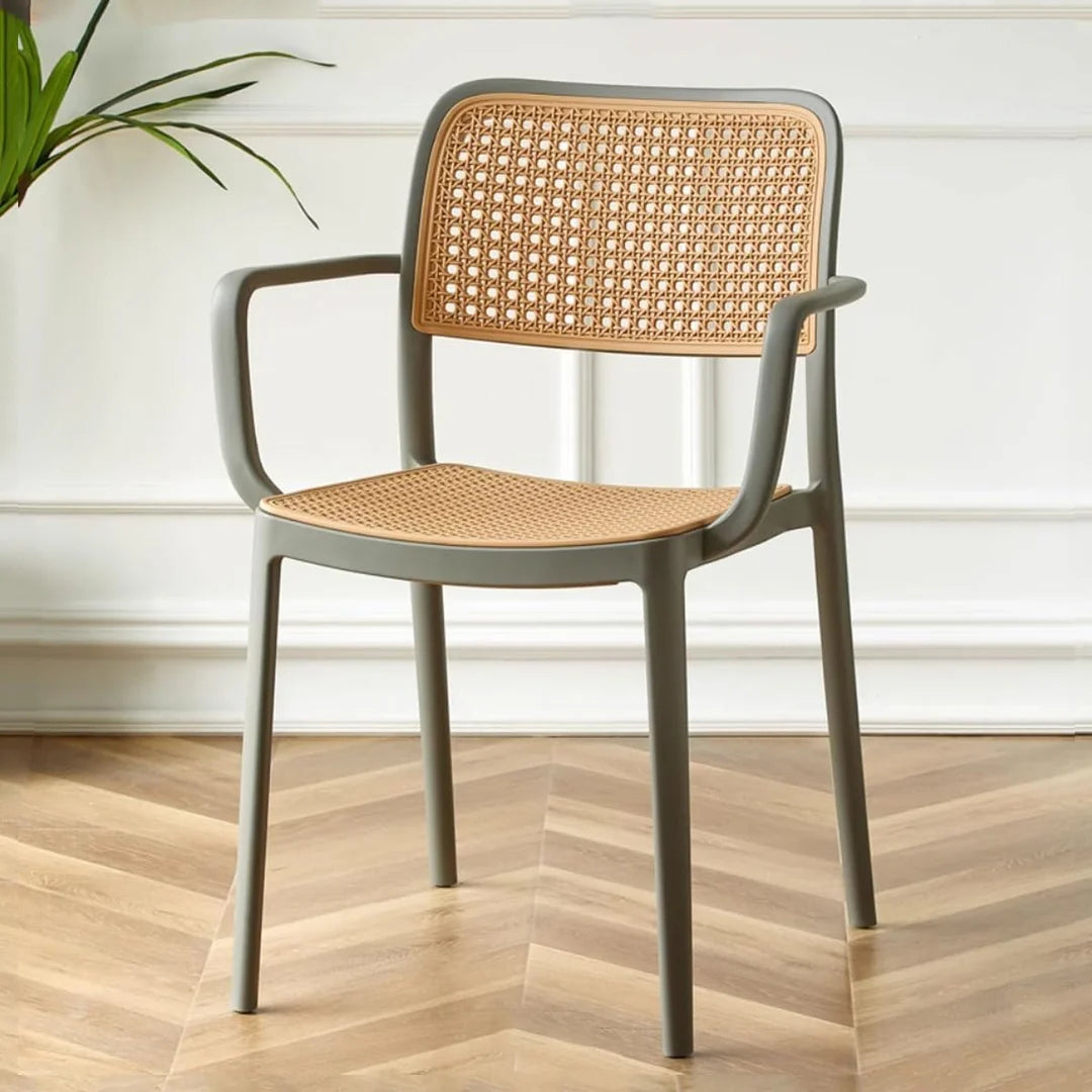 Kepler Brooks Zen Rattan Cafeteria Dining Chair with Arms