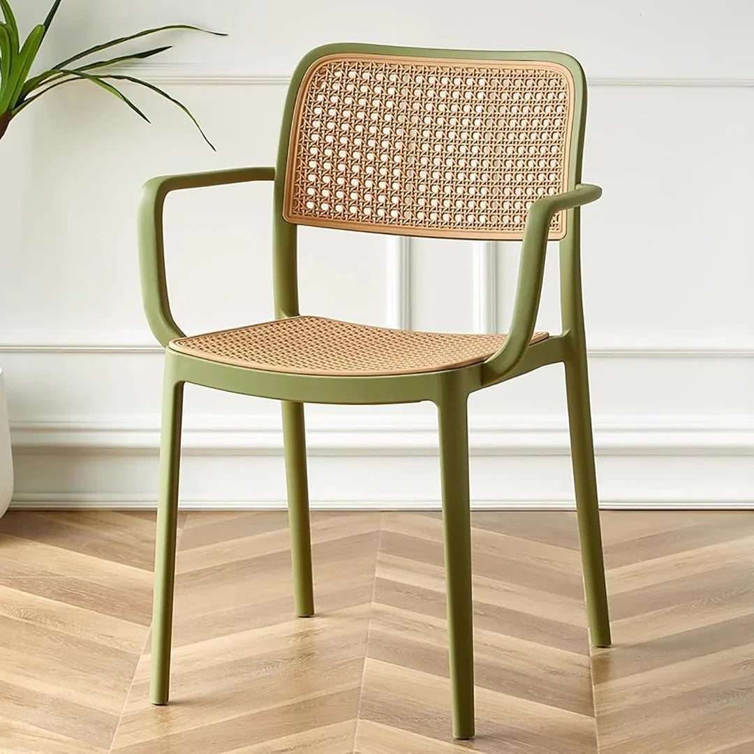 Kepler Brooks Zen Rattan Cafeteria Dining Chair with Arms